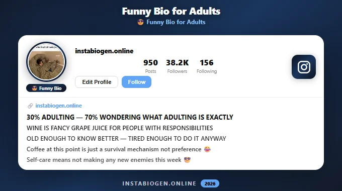 Funny Instagram Bios for Adults